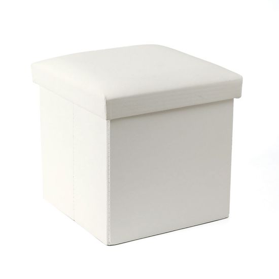스툴스 인조가죽 수납의자(30cm) (화이트) 보조의자