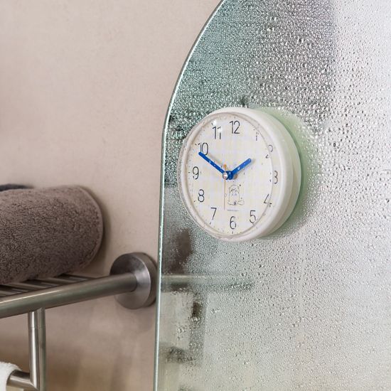 베이지브라운 쿨디자인 욕실 흡착 방수시계 화장실 