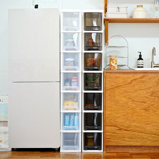 모던 틈새 슬림 서랍장 7단 (바퀴별매) 옷 수납장