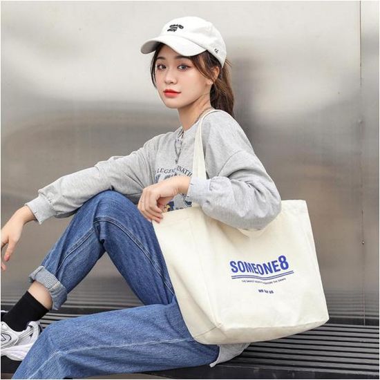 썸원 베이직 데일리 캔버스 숄더 에코백 적당한사이즈 사계절 직장인 출퇴근용