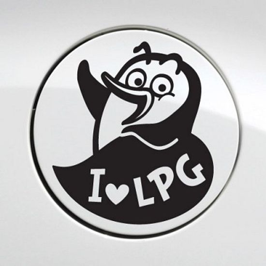주유구_아이러브 LPG_펭키 [자동차스티커/주유구스티커]
