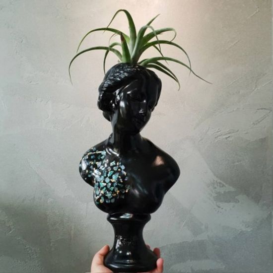 자개아트 중형 비너스여인 석고상화분 38cm내외+리본2