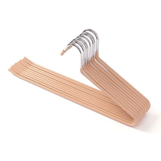 제트 논슬립 바지걸이 10p세트 코팅 옷걸이 살구색