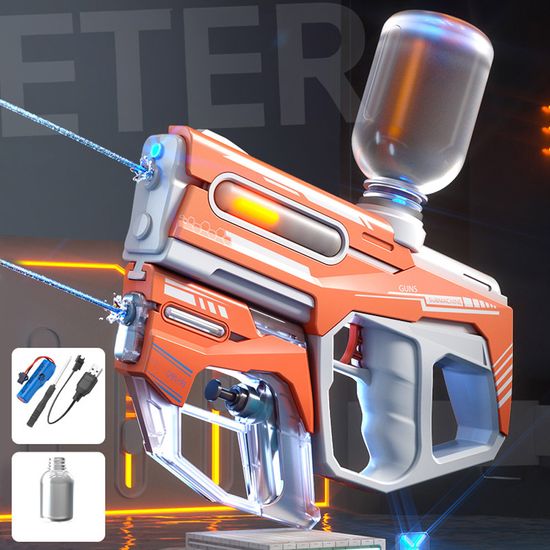 대용량 2in1 더블 쌍권총 LED 전동 물총 워터 건 밤