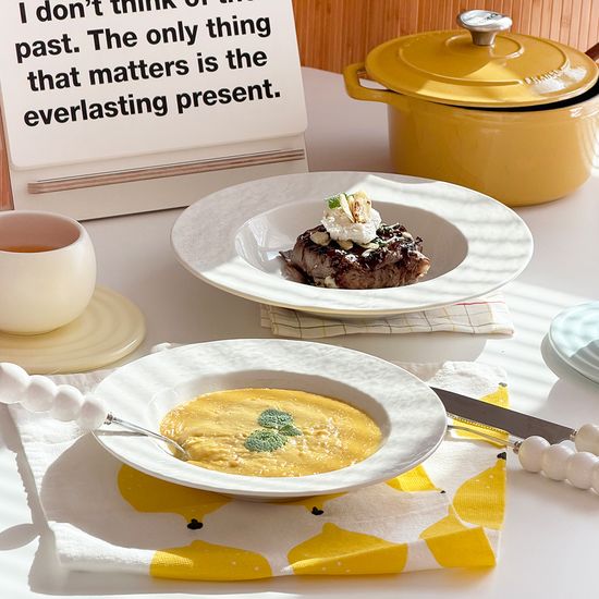 웨이브 엣지 플레이트 L 식기 홈파티 테이블웨어