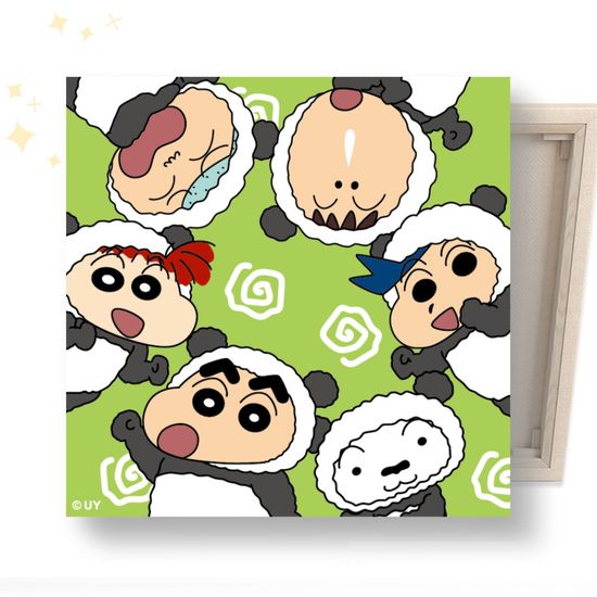 짱구와 판다 친구들 보석십자수 캔버스 25x25cm