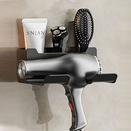 무타공 드라이기 거치대 부착식 수납함 욕실 빗 면도