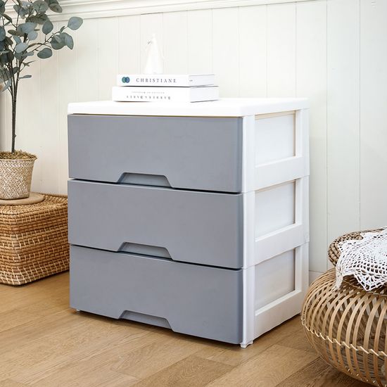 헤이즈 플라스틱 서랍장 3단 모노톤 인테리어 수납장