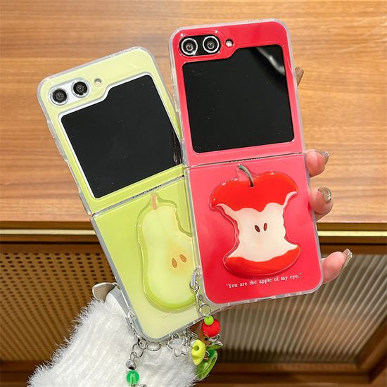 갤럭시Z플립 7 6 5 4 3 사과 배 키링 미러 하드케이스