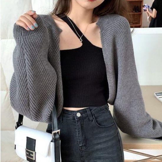 여성 볼레로 니트 크롭 가디건 아우터 여자 겉옷 간절