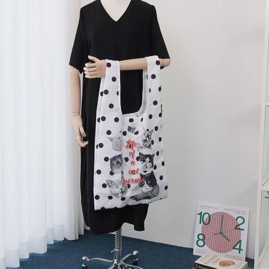 고양이 접이식 장바구니 에코백 3size