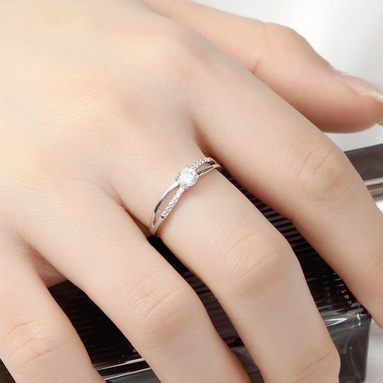 [비쥬홀릭] 실버925 백금도금 샤인리본 오픈링 반지(