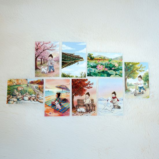 아미울 시절인연 부처님 그림 일러스트 불교 엽서