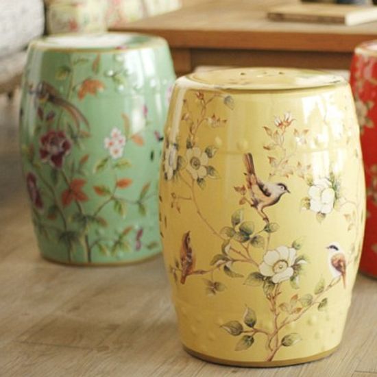 화조도 도자기 스툴(Poecelain Stool)