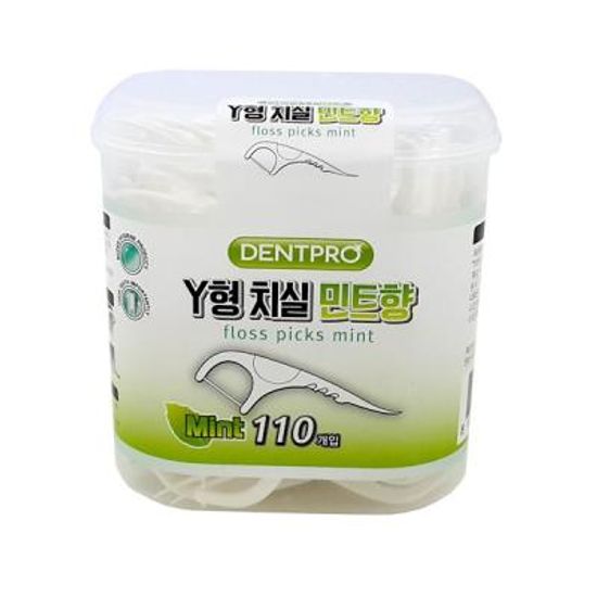 덴트프로 Y형 민트향 고급 치실 110개입 케이스 0873