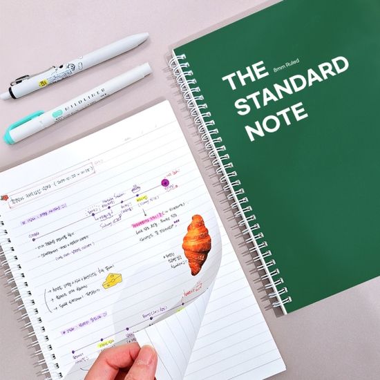 더 스탠다드 심플 스프링 노트 공책 8mm 룰드