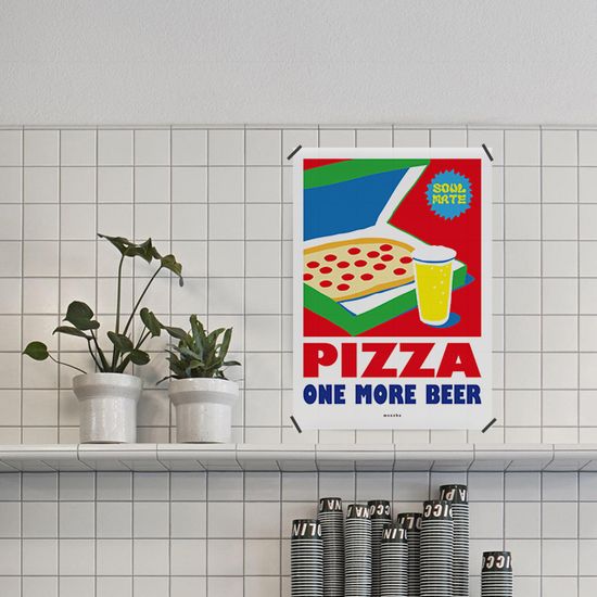 피맥 2 M 인테리어 디자인 포스터 피자 맥주