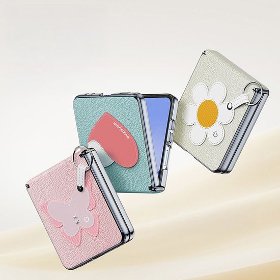 갤럭시z플립 7 6 자석 힌지 감성 가죽 패치 링 케이스