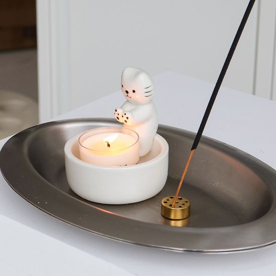 불쬐는 고양이 인센스홀더 세라믹 트레이