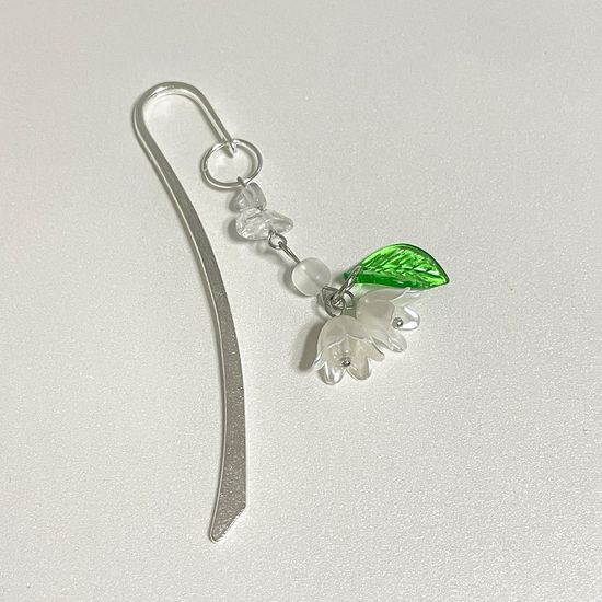 비즈책갈피 은방울꽃 네잎클로버 북마크 독서용품 