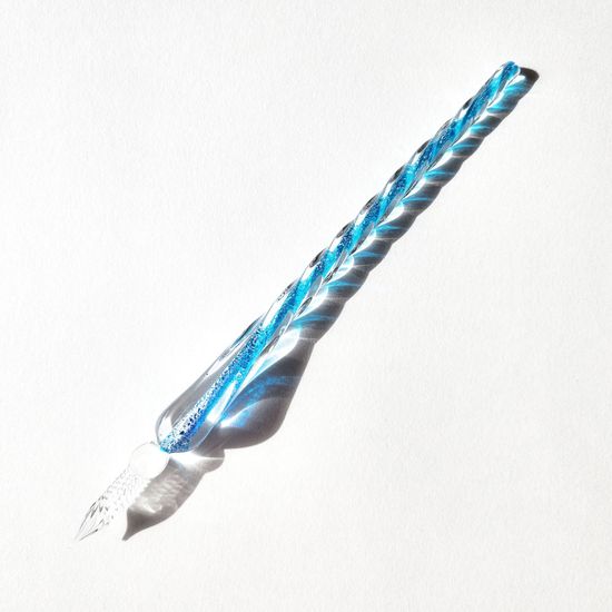 문학 필사 유리펜 블루