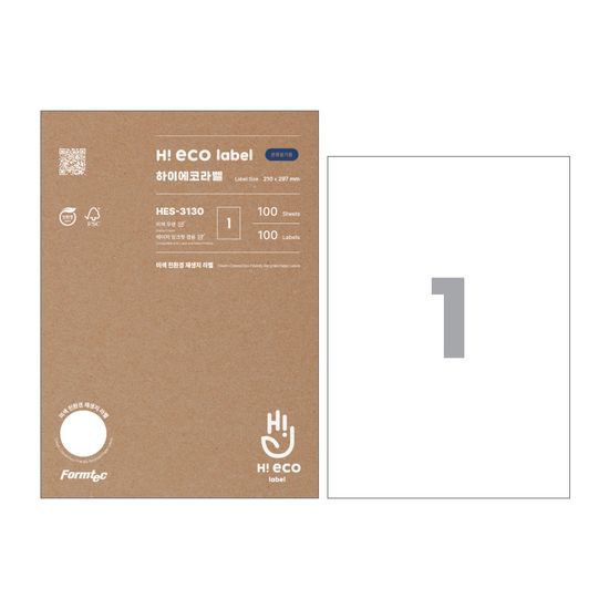 폼텍 전지 라벨 하이에코 100매/HES-3130