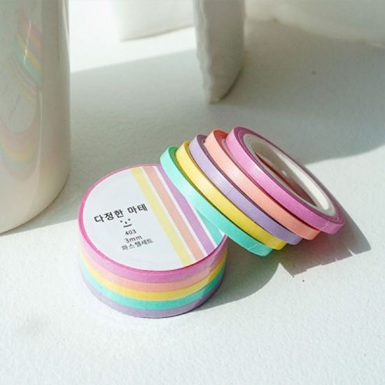다정한마테 3mm 5개 얇은 라인 형광 밑줄 네온세트