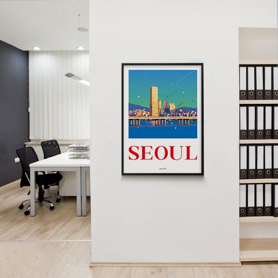 시티팝 서울 3 M 디자인 포스터 한국 한강