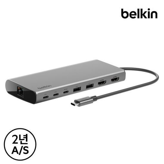 벨킨 8in1 듀얼 디스플레이 C타입 멀티 허브 INC015bt