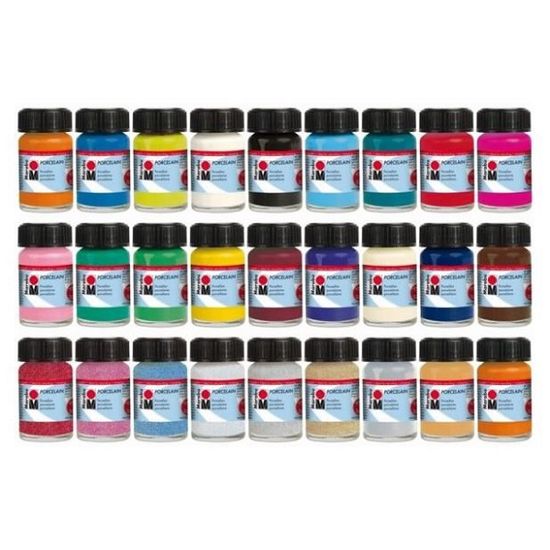 마라부 세라믹_도자기_포셀린물감 6색+붓 세트 MB1105