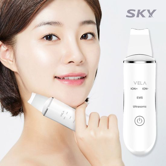 스카이 EMS 초음파 아쿠아 필링기 갈바닉 마사지기