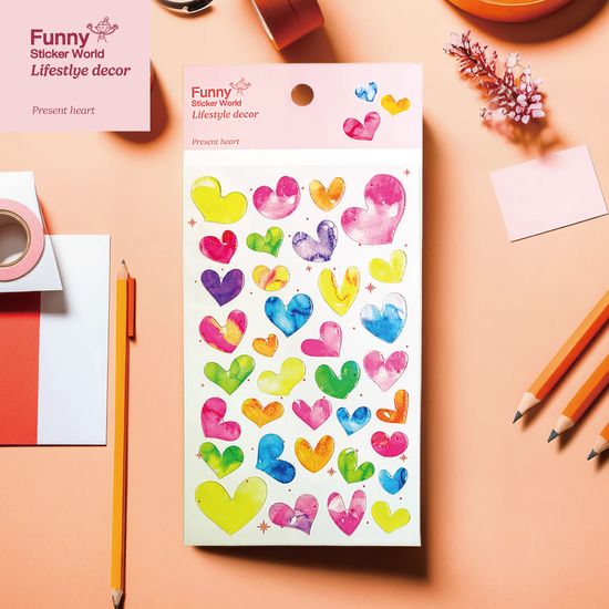 퍼니스티커 80-81.5 선물하트 에폭시/PVC 스티커