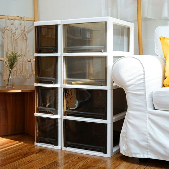 모던 틈새 슬림 서랍장 4단 (바퀴별매) 옷 수납장