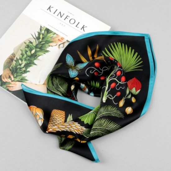 [베네]보테니컬 실크 쁘띠 스카프