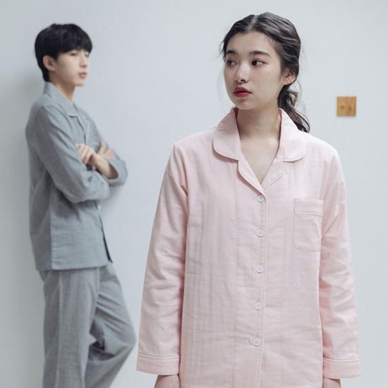 순면 봄 여름 신혼부부 커플 무지 파자마 잠옷세트