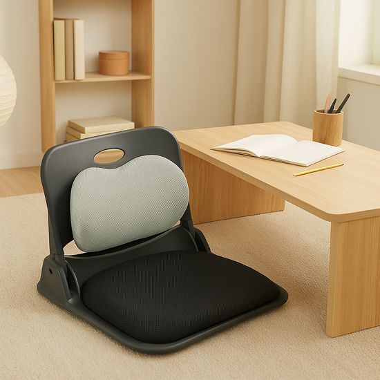 자세 교정 접이식 블랙 좌식의자 볼륨업30T FB5101