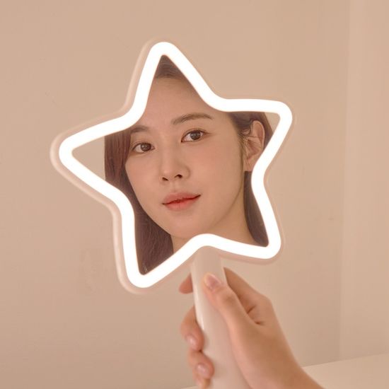 L.O.T 충전식 무선 LED 조명 양면 손거울 2type