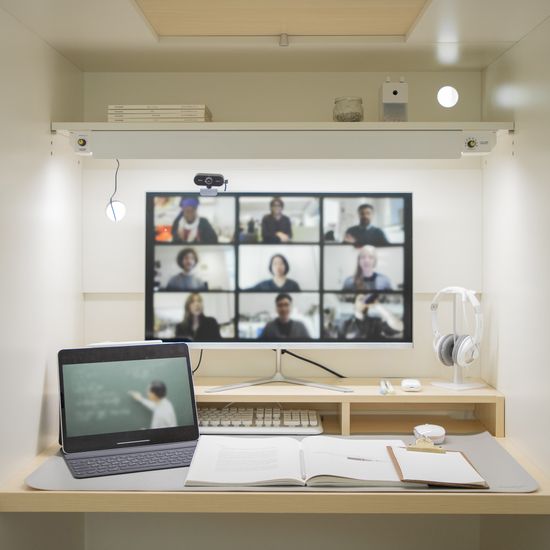 1인 스터디룸 독서실책상 워크스테이션 크림화이트 