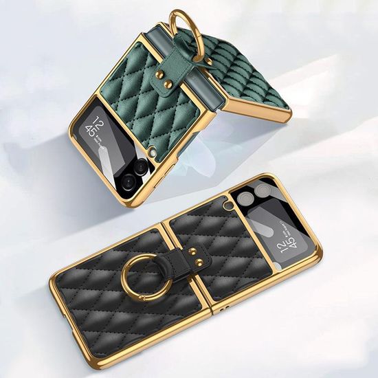 갤럭시 z플립 4 3 퀼팅 가죽 액정 풀커버 링 케이스