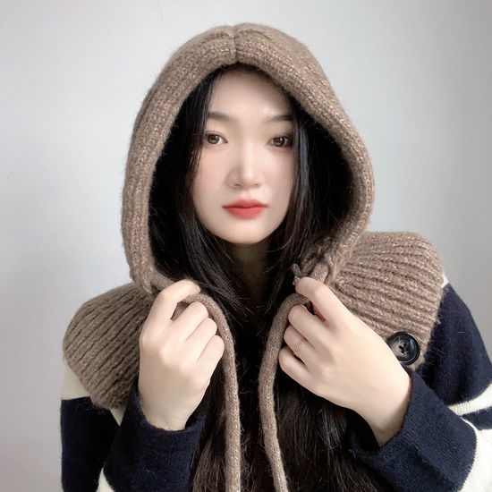 [아일렌]뉴윈터 니트 후드 넥워머(브라운)