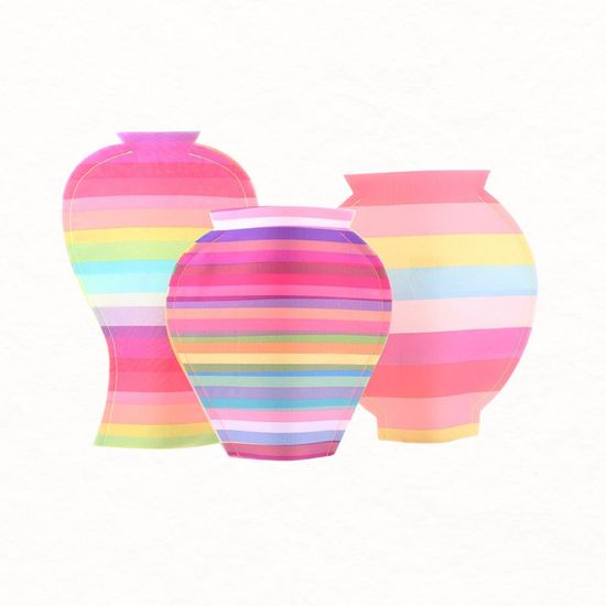 색동 청자 패브릭화병