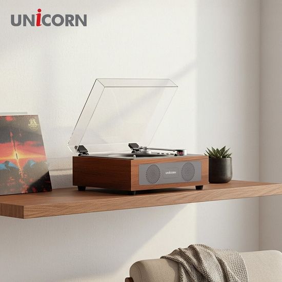 유니콘 엔틱 레트로 블루투스 휴대용 무선CD플레이어 