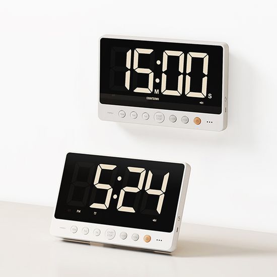 [무아스] 빅스크린 24cm LED 충전식 타이머 시계