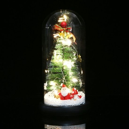 LED 유리돔 크리스마스 트리 무드등(산타 로고)