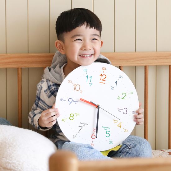 무아스 이지러닝 무소음 교육용 어린이 벽시계