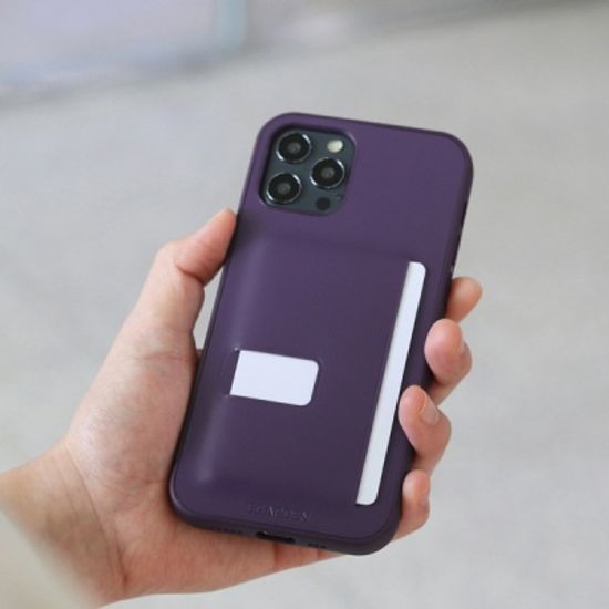 아이폰12 시리즈 슬림형 가죽 케이스 퍼플