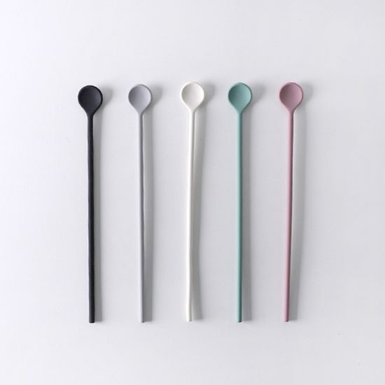커즈 실리콘 롱스푼 머들러 5color 1p