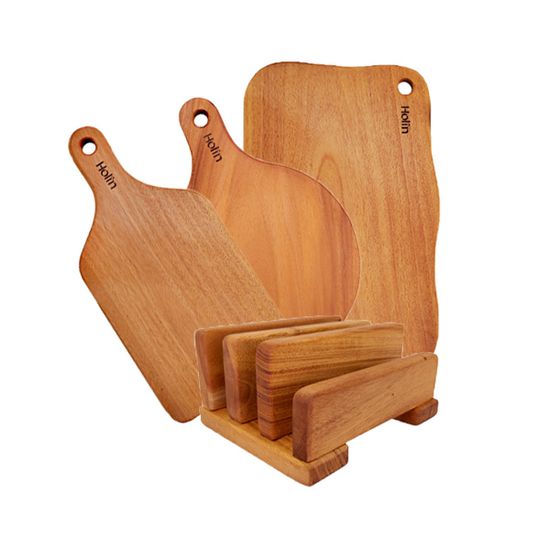 Holin 마호가니 원목 도마 4종세트 A