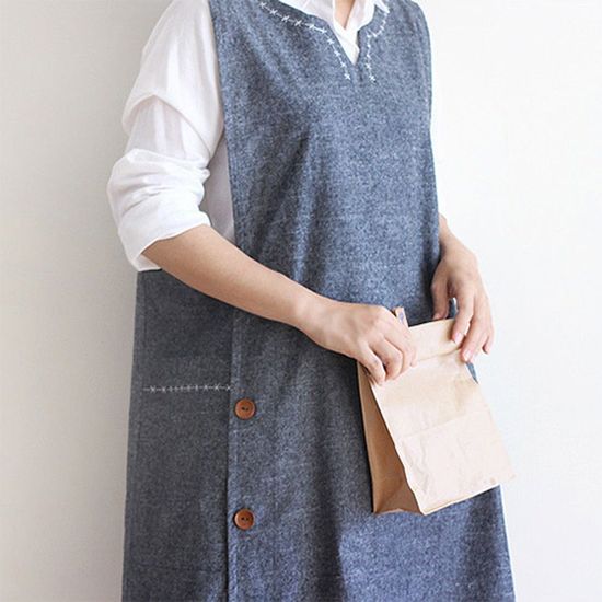 빅사이즈 자수 앞치마 2color(WFGDV0S)