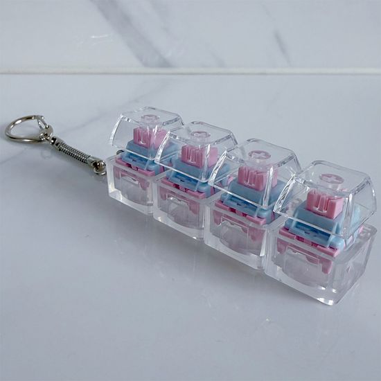 4구 투명 피젯 키보드 키링 키캡 딸깍이 토이 장난감